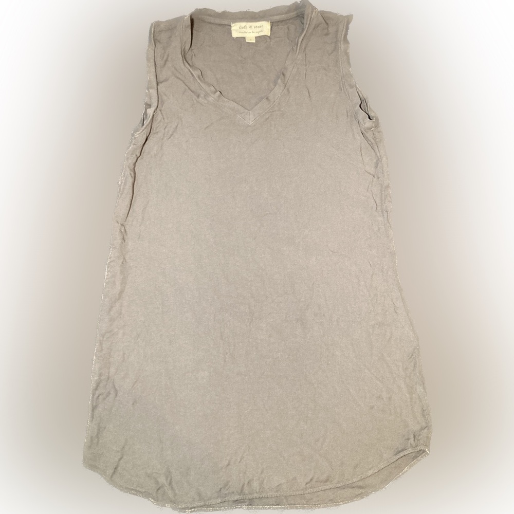 Cloth & Stone Dress Women Small Shirt Tank
Top Shift V-neck Grey Short sz Small